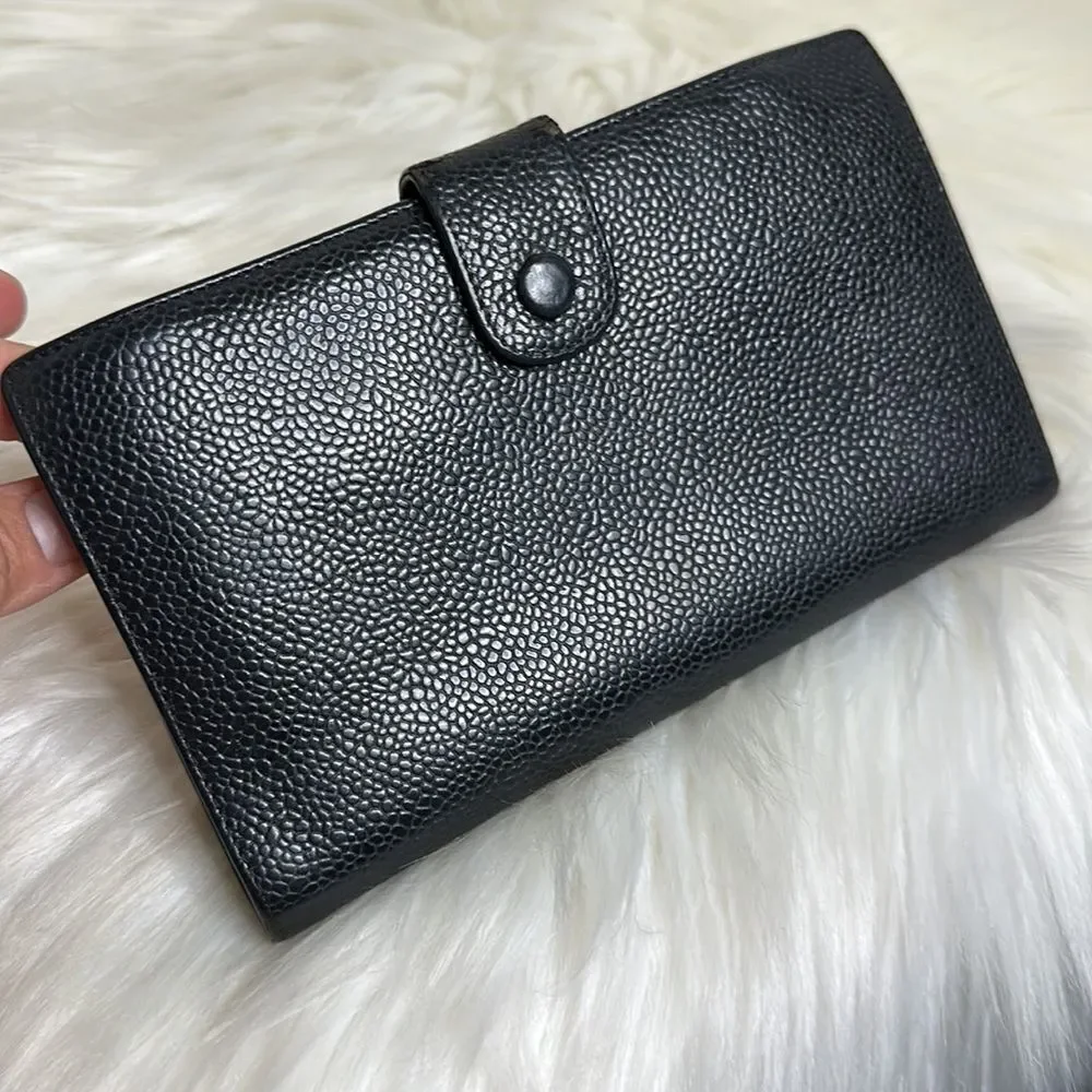 💯Authentic Chanel Caviar Long Wallet🍀